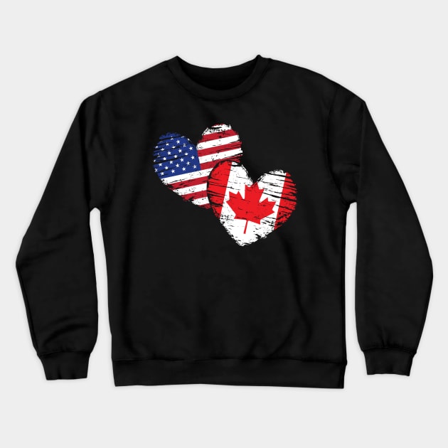 Canadian American Friendship USA Canada Crewneck Sweatshirt by shirtsyoulike